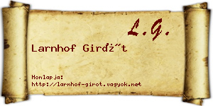 Larnhof Girót névjegykártya